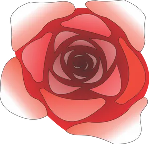 Stylized Red Rose Vector Art PNG Image