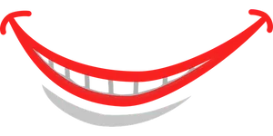 Stylized Red Smile Graphic PNG Image