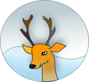 Stylized Reindeer Portrait PNG Image