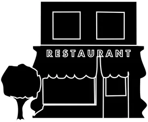 Stylized Restaurant Facade Vector PNG Image