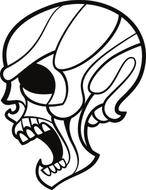 Stylized Skull Graphic PNG Image