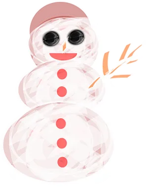 Stylized Snowman Illustration PNG Image