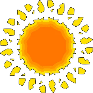 Stylized Sun Illustration Transparent Background PNG Image