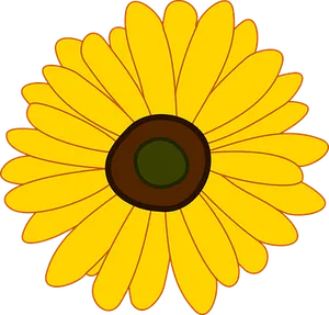 Stylized Sunflower Illustration PNG Image