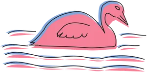 Stylized Swan Illustration PNG Image