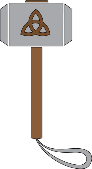 Stylized Thor Hammer Illustration PNG Image