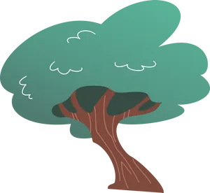 Stylized Tree Vector Art PNG Image