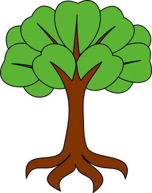 Stylized Treewith Visible Roots PNG Image