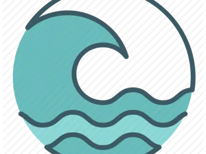 Stylized Tsunami Wave Icon PNG Image