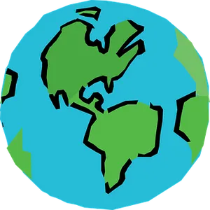 Stylized Vector Earth Graphic PNG Image
