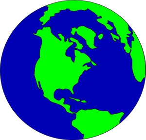 Stylized Vector Globe North America PNG Image