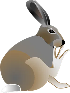 Stylized Vector Rabbit PNG Image