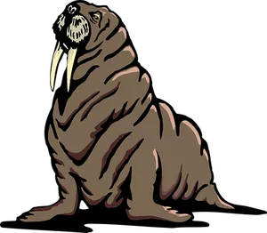 Stylized Walrus Illustration PNG Image