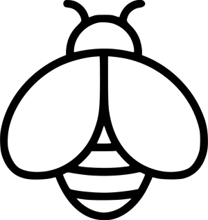 Stylized Wasp Icon Blackand White PNG Image