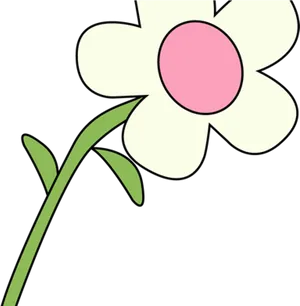 Stylized White Flower Illustration PNG Image