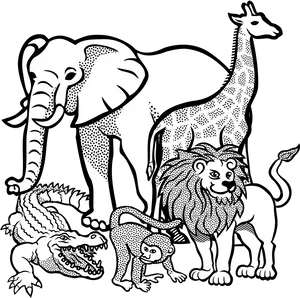 Stylized Wildlife Illustration PNG Image