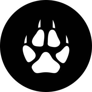 Stylized Wolf Paw Logo PNG Image