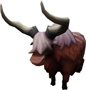 Stylized Yak3 D Model PNG Image