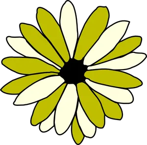 Stylized Yellow Daisy Illustration PNG Image