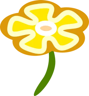 Stylized Yellow Flower Illustration.png PNG Image