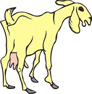 Stylized Yellow Goat Illustration PNG Image