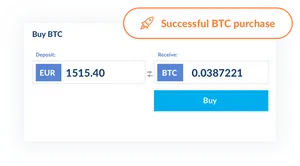 Successful Bitcoin Purchase Notification PNG Image