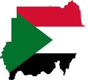 Sudan Mapwith Flag Overlay PNG Image