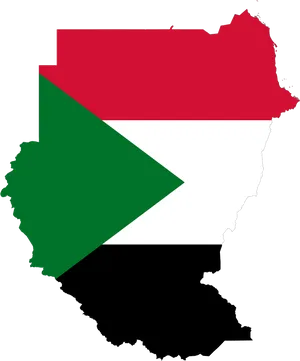 Sudan Mapwith Flag Overlay PNG Image