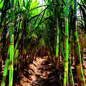 Sugarcane Farming Landscape Png Clu PNG Image