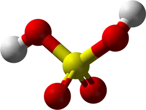 Sulfuric Acid Molecule3 D Model PNG Image