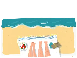 Summer Beach Essentials PNG Image