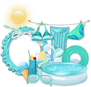 Summer_ Pool_ Party_ Elements PNG Image