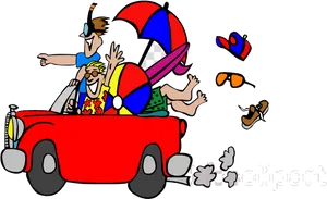 Summer_ Road_ Trip_ Cartoon PNG Image