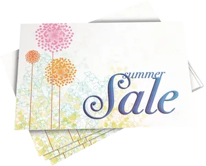 Summer Sale Floral Postcard Design PNG Image