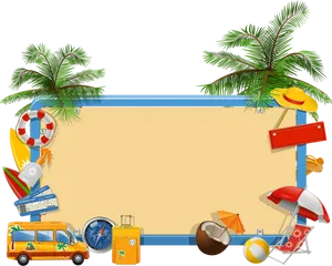 Summer Vacation Frame Template PNG