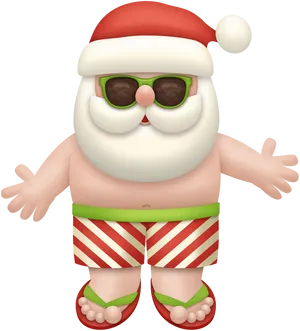 Summer Vacation Santa Claus PNG Image