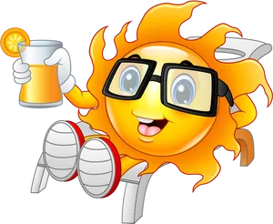 Summer_ Vacation_ Sun_ Character.png PNG Image