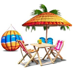 Summer Vibes Beach Scene Png 81 PNG Image