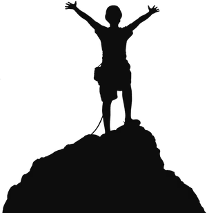 Summit Victory Pose Silhouette PNG Image