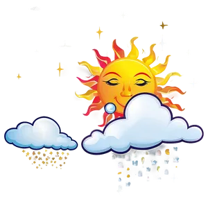 Sun And Clouds Graphic Png 90 PNG Image