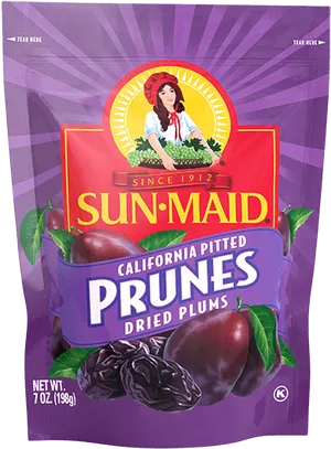 Sun Maid California Pitted Prunes Package PNG Image