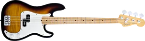 Sunburst Electric Bass Guitar PNG Image