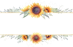 Sunflower_ Border_ Design PNG Image