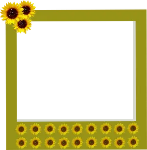 Sunflower Embellished Polaroid Frame PNG Image