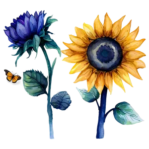 Sunflower Watercolor Wallpaper Png Vtv53 PNG Image