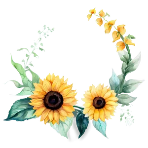 Sunflower Watercolor Wedding Invitation Png Fpn PNG Image