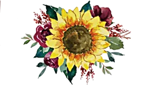 Sunflowerand Roses Artwork PNG Image