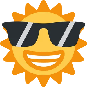 Sunglasses Smiling Sun Emoji PNG Image