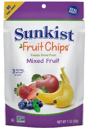 Sunkist Fruit Chips Mixed Fruit Package PNG Image