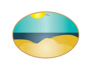 Sunny Beach Vector Illustration PNG Image